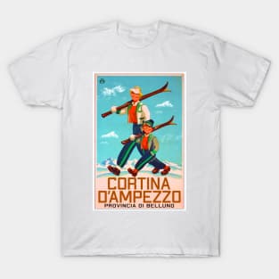 Cortina d'Ampezzo Skiing Italy Dolomite Mountains Dolomiti Belluno T-Shirt